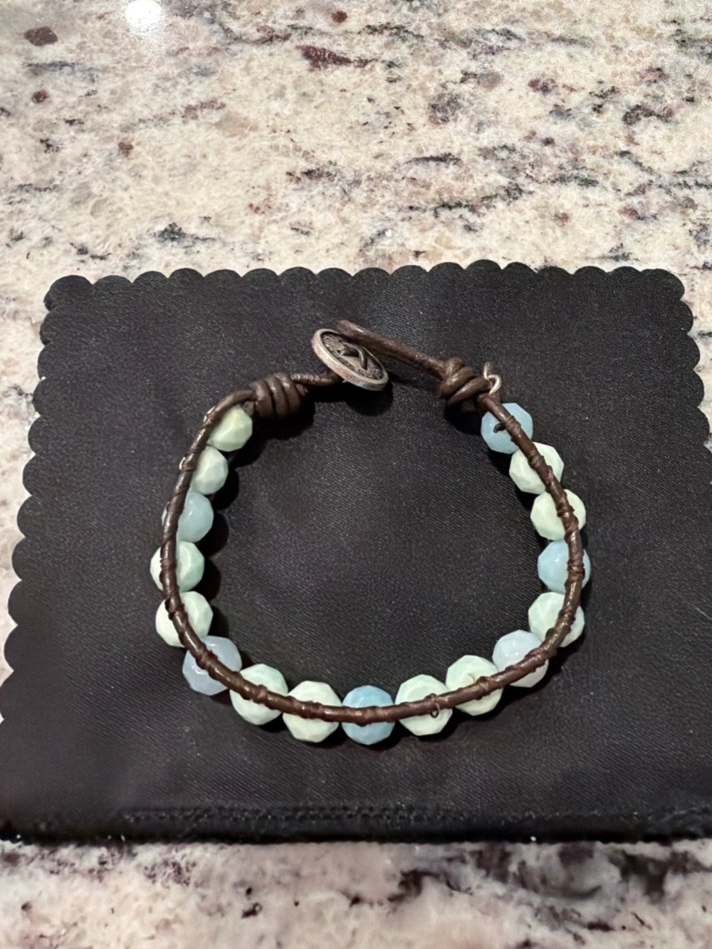 Fossil light green beaded bracelet